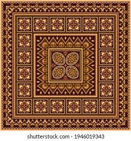 Vector abstracto de ilustración decorativa étnica ornamental. servilleta de color