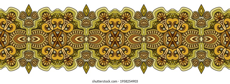 Vector abstract decorative ethnic ornamental illustration. Colorful stripe background