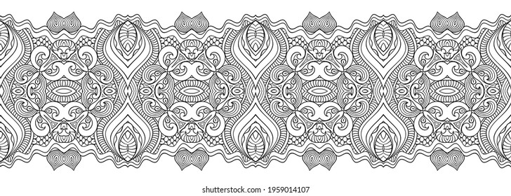 Vector abstract decorative ethnic ornamental illustration. Sketchy seamless pattern