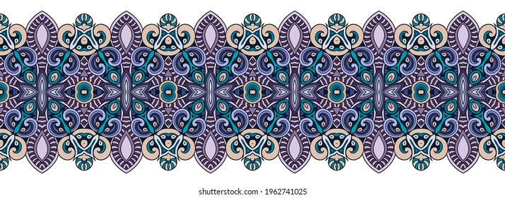 Vector abstract decorative ethnic ornamental illustration. Colorful stripe background