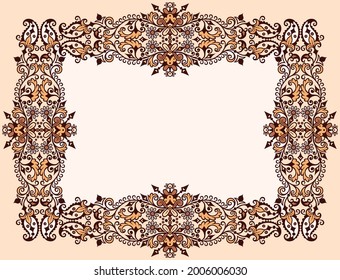Vector abstracto de ilustración decorativa étnica ornamental. Borde colorido