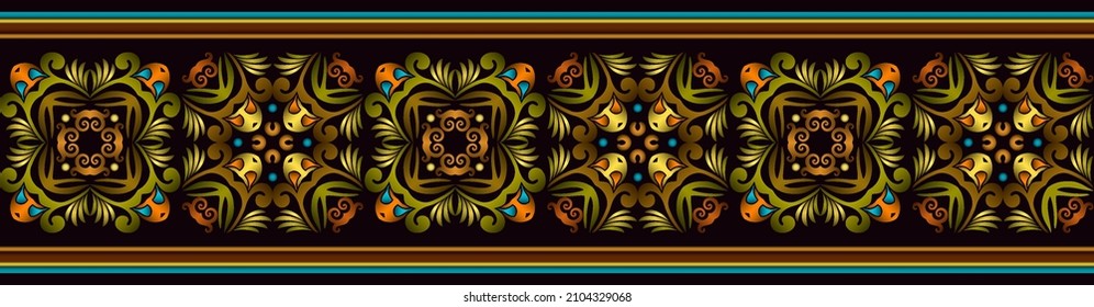 Vector abstract decorative ethnic ornamental illustration. Colorful stripe background