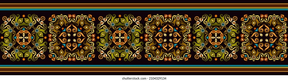 Vector abstract decorative ethnic ornamental illustration. Colorful stripe background