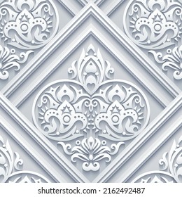 Abstrakte dekorative ethnische Ornamentik nahtlose Muster. Paperschnitt-Hintergrund
