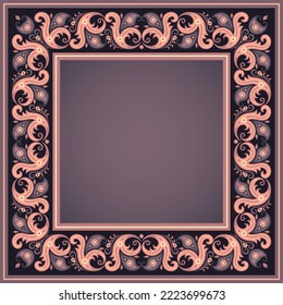 Vector abstracto de ilustración decorativa étnica ornamental. Borde colorido