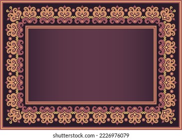 Vector abstract decorative ethnic ornamental illustration. Colorful border