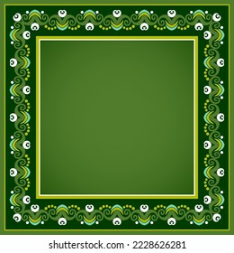 Vector abstracto de ilustración decorativa étnica ornamental. Borde colorido