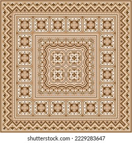 Vector abstract decorative ethnic ornamental illustration. Toned napkin