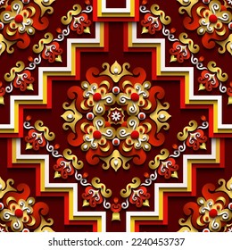 Abstrakte dekorative ethnische Ornamentik nahtlose Muster. Farbverlauf-Fliesenhintergrund