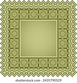 Vektor-abstrakte dekorative ethnische ornamentale Rand-Illustration. Monochromer Teppichrahmen