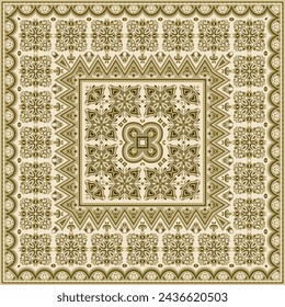 Vektor-abstrakte dekorative ethnische ornamentale Illustration. Bunte quadratische Teppiche
