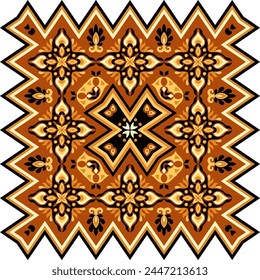 Vektorgrafik abstrakte dekorative ethnische ornamentale Illustration. Bunte quadratische Teppiche