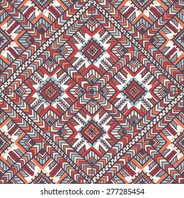 Vector Abstract Decorative Ethnic Pattern. Tribal Seamless Background.