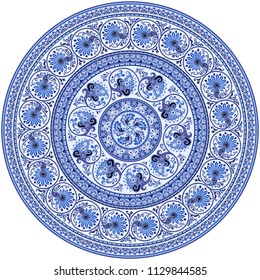 Vector abstract decorative floral ethnic round ornamental illustration. 