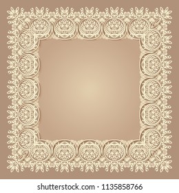 Vector abstract decorative floral ethnic  ornamental illustration. Vintage border
