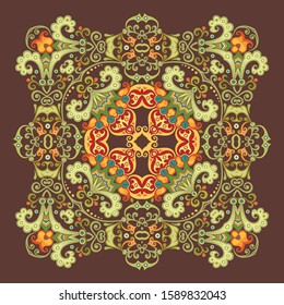 Vector abstract decorative floral ethnic ornamental illustration