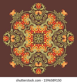 Vector abstract decorative floral ethnic ornamental illustration