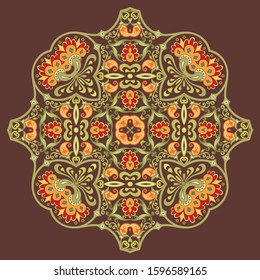 Vector abstract decorative floral ethnic ornamental illustration