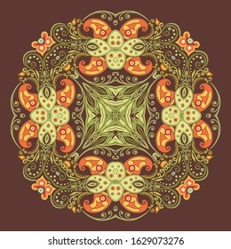 Vector abstract decorative floral ethnic ornamental illustration