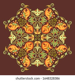 Vector abstract decorative floral ethnic ornamental illustration