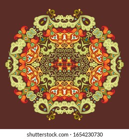 Vector abstract decorative floral ethnic ornamental illustration