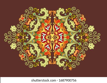 Vector abstracto decorativo floral ilustración ornamental
