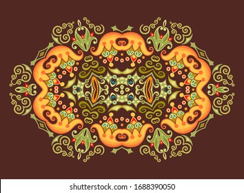 Vector abstract decorative floral ethnic ornamental illustration