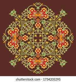 Vector abstract decorative floral ethnic ornamental illustration