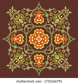Vector abstract decorative floral ethnic ornamental illustration