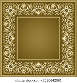 Vetor abstrato floral decorativo ilustração étnica ornamental. Plano de fundo quadrado