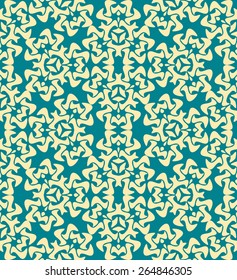 vector abstract decorative floral yellow blue seamless pattern 