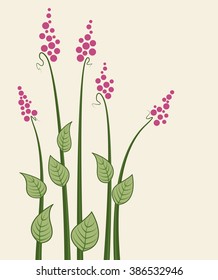 Vector abstract decorative flowers, meadow flowers, cards