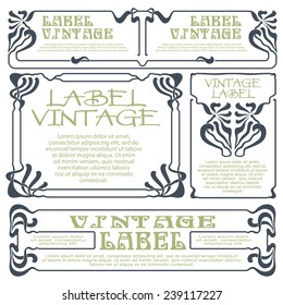 Vector abstract decorative label from bound plants for decoration and design