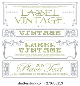 Vector abstract decorative label from bound plants and flowers