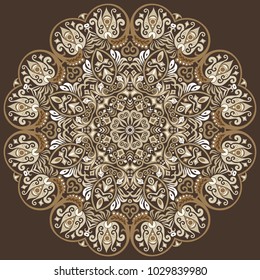 Vector abstract decorative lacy floral ethnic mandala. 
