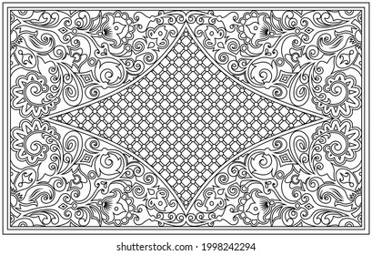 Vector abstract decorative line art nature ethnic ornamental background. 