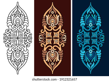 Vector abstract decorative nature ethnic ornamental elements set. 