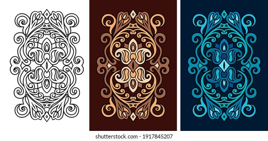 Vector abstract decorative nature ethnic ornamental elements set. 