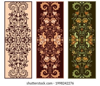 Vector abstract decorative nature ethnic ornamental elements set. 