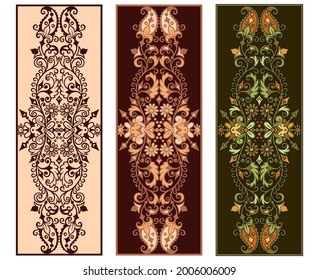 Vector abstract decorative nature ethnic ornamental elements set. 