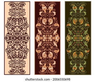 Naturaleza decorativa abstracta vectorial elementos ornamentales étnicos ambientados. 
