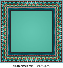 Vector abstract decorative nature ethnic ornamental illustration. Colorful border