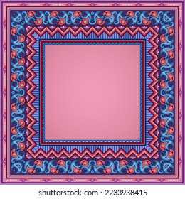 Vector abstract decorative nature ethnic ornamental illustration. Colorful border