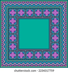 Vector abstract decorative nature ethnic ornamental illustration. Colorful border