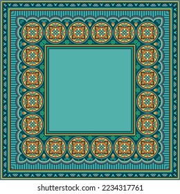 Vector abstract decorative nature ethnic ornamental illustration. Colorful border