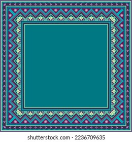Vector abstract decorative nature ethnic ornamental illustration. Colorful border
