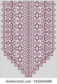 Ilustración de píxeles decorativos abstractos vectoriales. Fondo de mosaico colorido. Plan de bordado