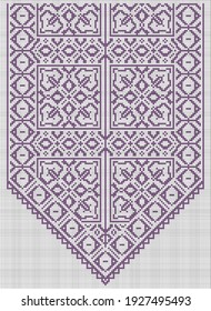 Vector abstract decorative pixel art  illustration. Colorful mosaic background. Embroidery scheme