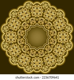 Vector abstracto decorativo redondo floral de ilustración ornamental étnica