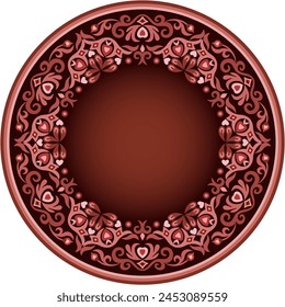 Vector abstract decorative round floral ethnic ornamental frame illustration